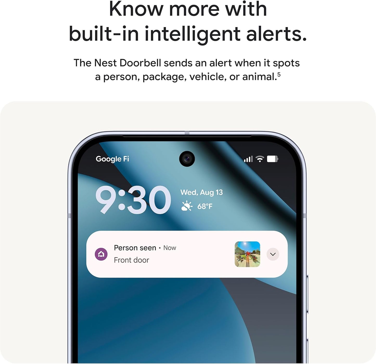 Google Nest Doorbell (Wired, 3rd Gen) - 2K Video and Gemini, Live View, Night Vision, 2-Way Audio - Works with Google Home - 2025 Model - Snow
