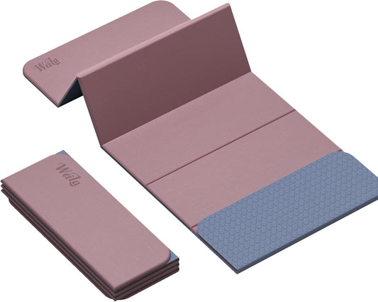 WEILA 1/2 Inch 70"x24" Foldable TPE Yoga Mat, Thick Non Slip Pilates Mat