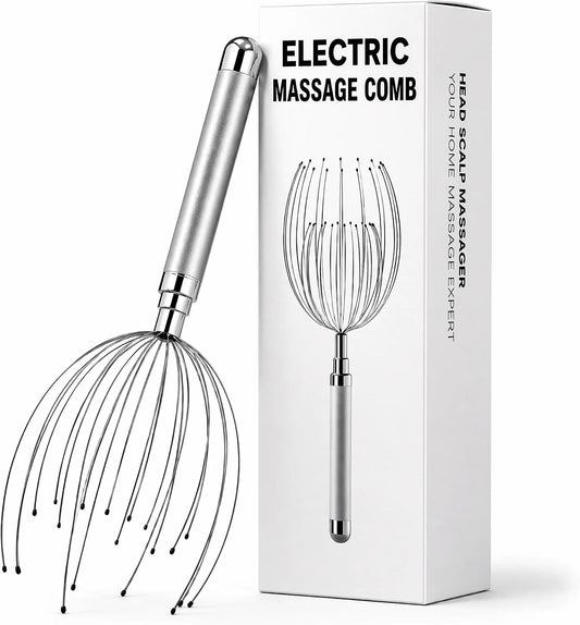Winyoung Head Massager Scalp, Electric Scalp Massager with 20 Metal Fingers – Head Scratcher & Hair Massage Tool, Waterproof Head Massage for Stress Relief, Stocking Stuffers Gift for Women & Men