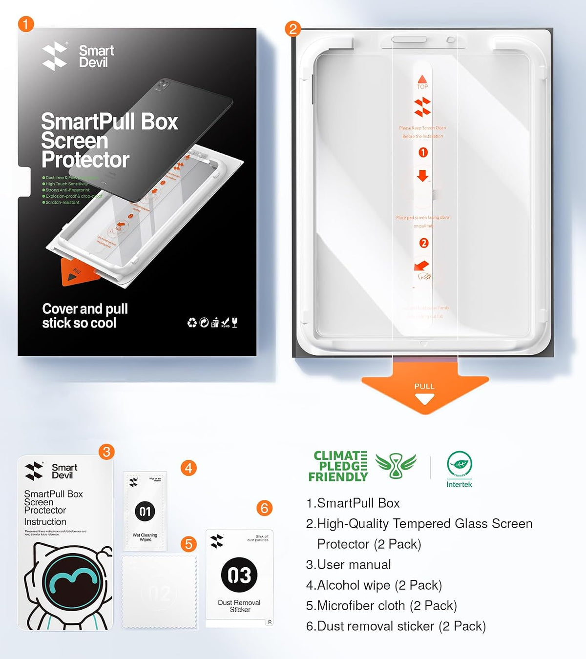 SMARTDEVIL 2 Pack Screen Protector for iPad Air 5th/4th (2022/2020)