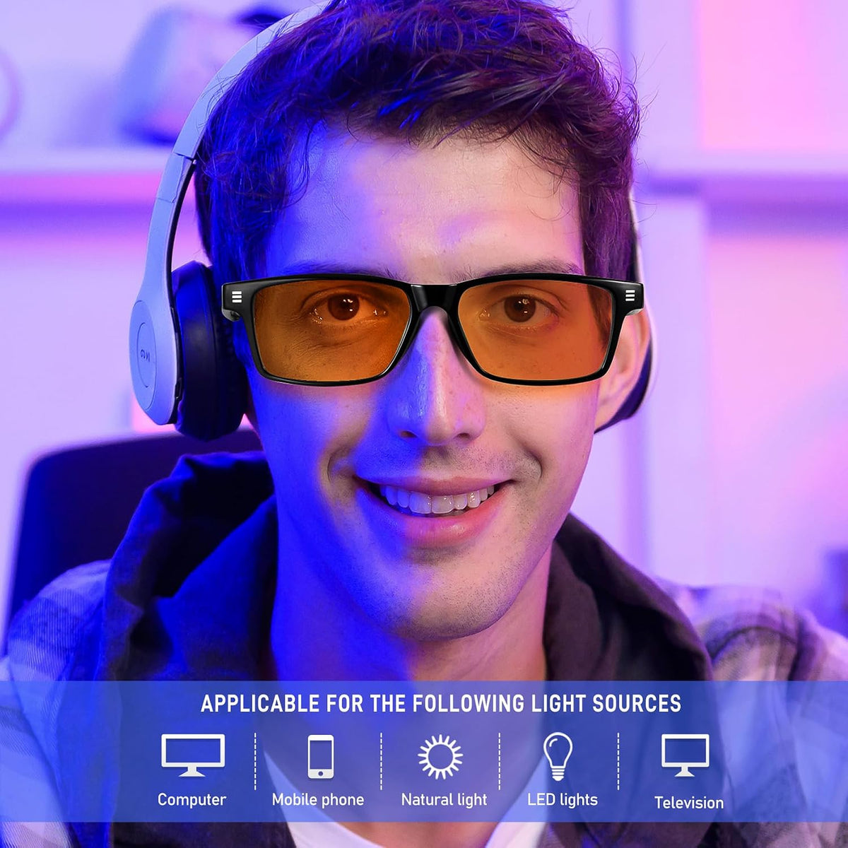 ANYLUV Blue Light Glasses for Sleep, 99.9% Blue Green Light Blocking with Red Lens, Blue Light Glasses