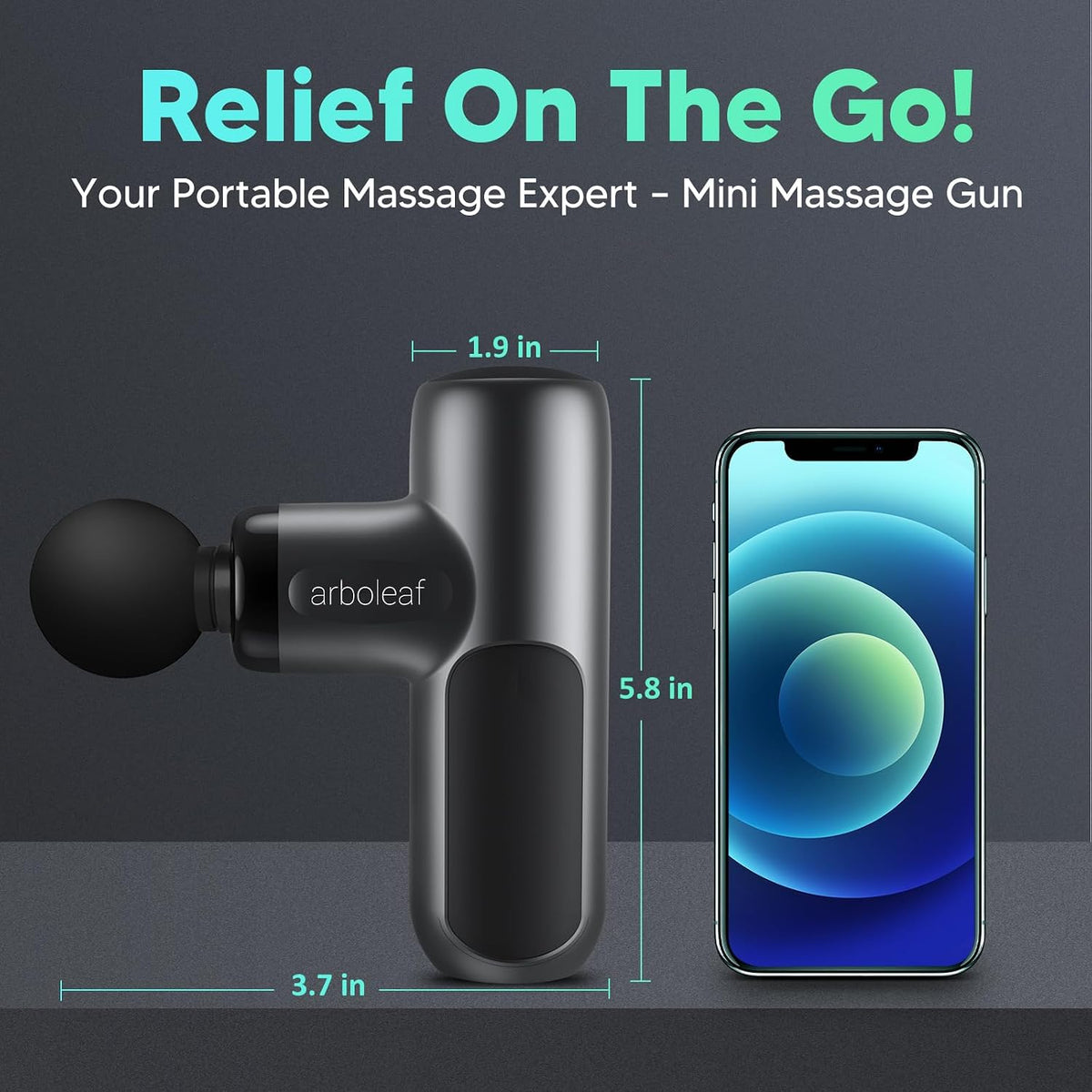 arboleaf Mini Massage Gun Deep Tissue Percussion for Back Pain, with Case
