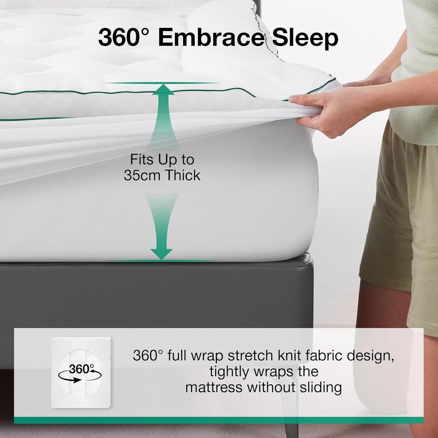 Novilla Twin Mattress Topper, Extra Thick Pillow Top Mattress Pad, Down Alternative Fill Breathable Cover, 8-21" Deep Pocket Soft Bed Topper for Back Pain Relief