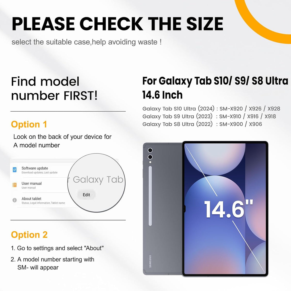 Timecity for Samsung Galaxy Tab S10/ S9/ S8 Ultra Case 14.6 Inch Tablet