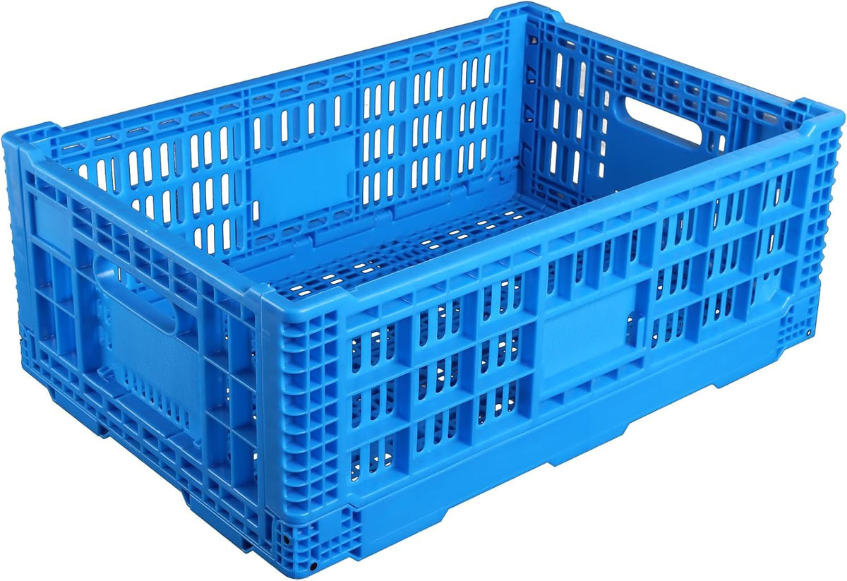 Collapsible Storage Bin Containe，52 Liter Transferheavy duty plastic storage box,blue milk crates heavy duty Transit storage of various items (2)