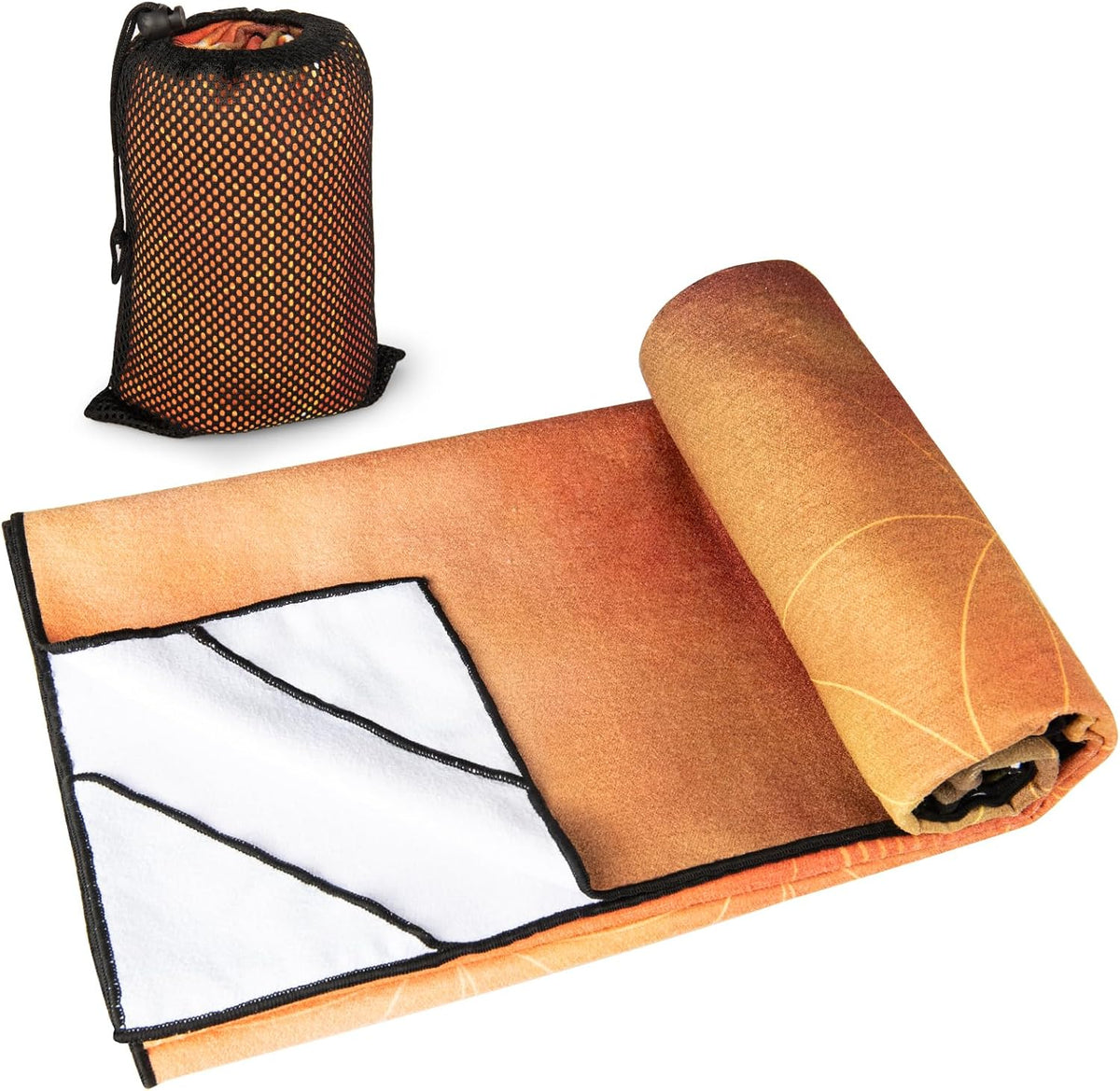 Hot Yoga Towel with Grip Dots, Non Slip, 74"x26", Geometric Flower