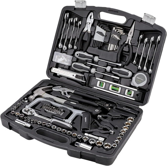 Amazon Basics 173-Piece General Household Hand Tool Set with Storage Case, Portable Tool Kit for Home Maintenance and Everyday Repairs