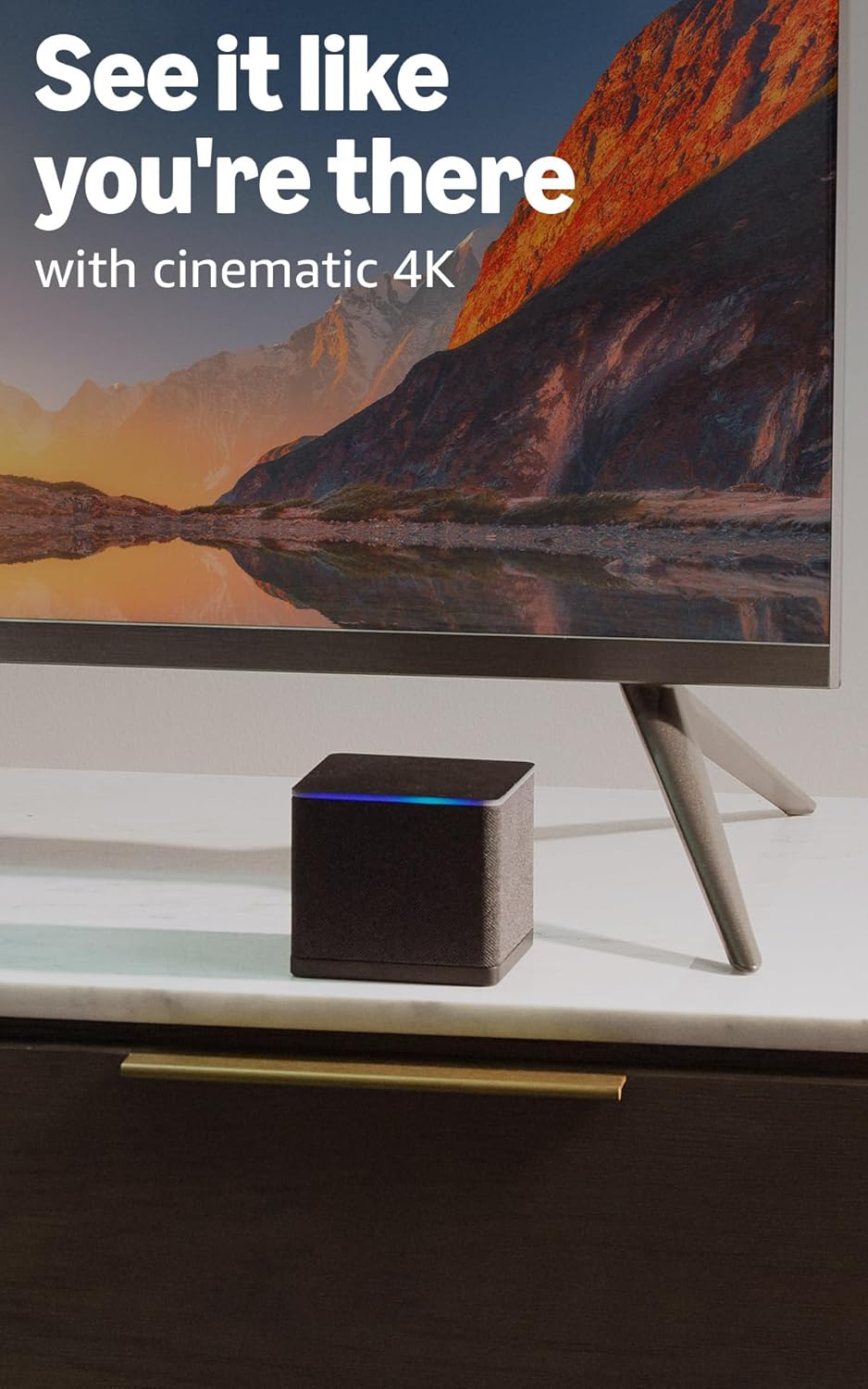 Amazon Fire TV Cube, with AI-powered Fire TV Search, Hands-free streaming device, find shows faster with Alexa+, Wi-Fi 6E, 4K Ultra HD