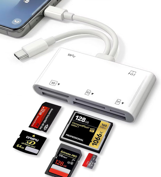 SD Card Reader for iPhone, Memory Card Reader Supports SD/TF/CF/MS/XD Cards