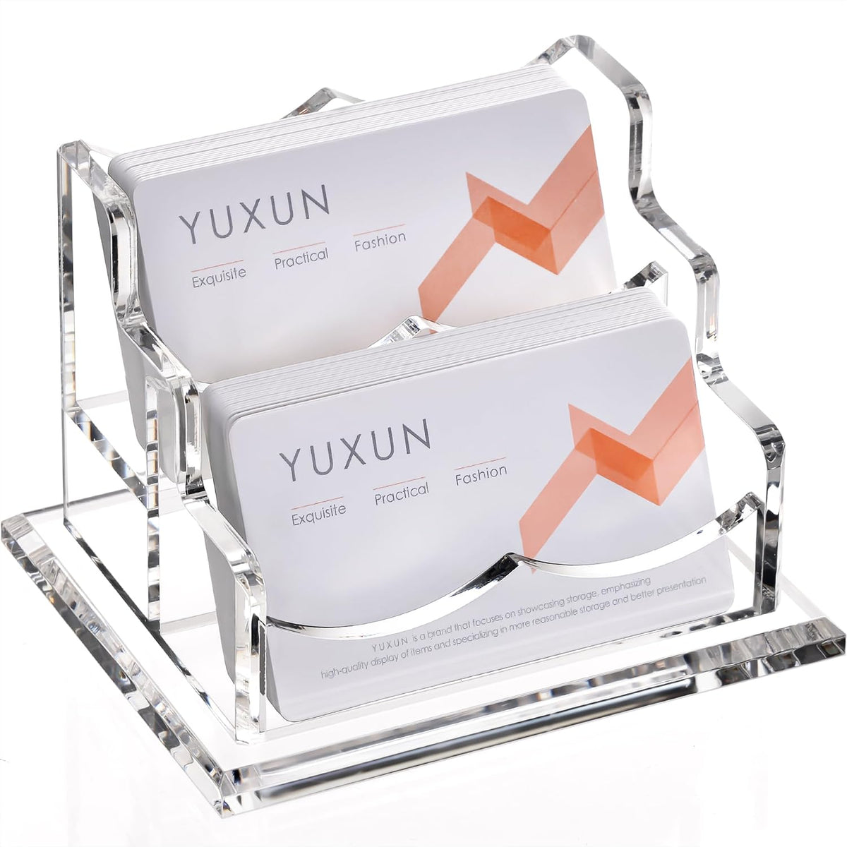 YUXUN Business Card Holder Display for Desk-12 Slots 4 Tier