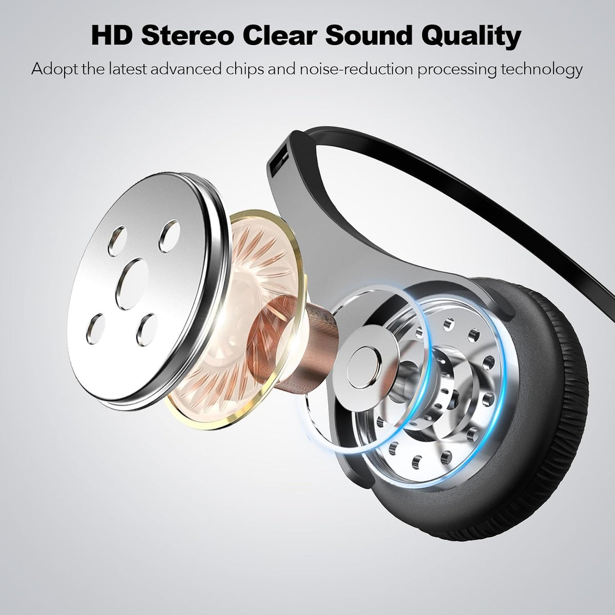 Voistek USB Headset with Noise Cancelling Mic,Wired Headphones for pc
