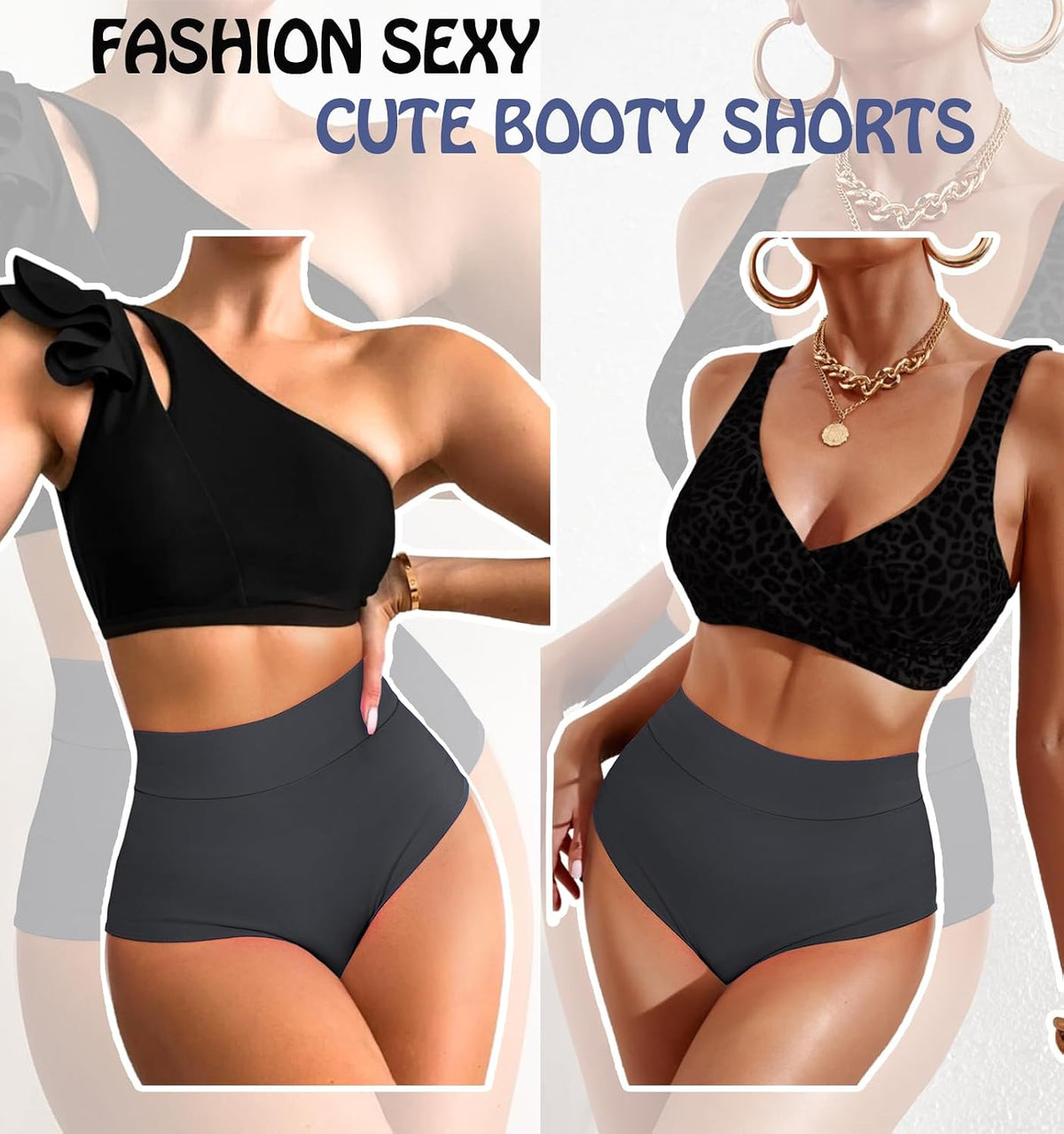 Boudaner Women's Booty Shorts-High Waist V Back Yoga Shorts