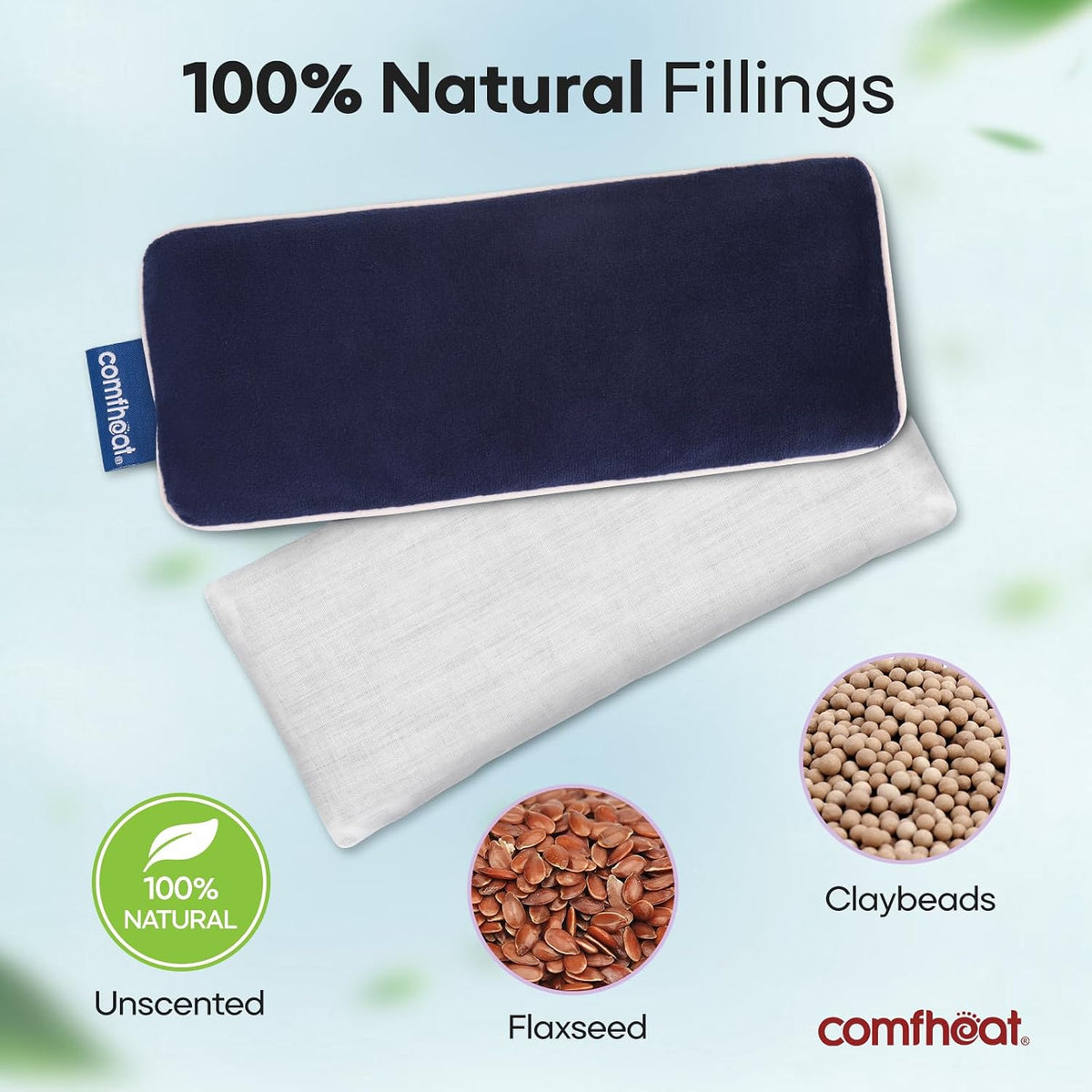 Unscented Weighted Eye Pillow - Soft Plush Removable Cover