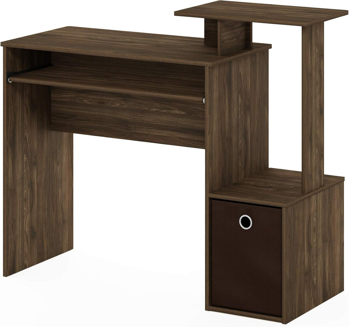 Furinno Econ Multipurpose Home Office Computer Writing Desk, Columbia Walnut/Dark Brown, 15.8"D x 39.4"W x 34.09"H