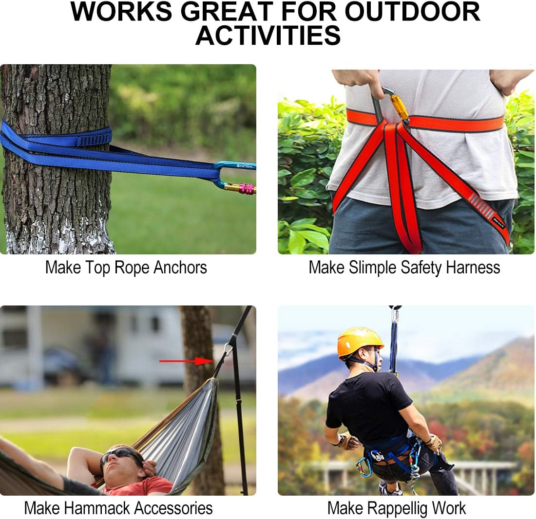 NewDoar 16mm Climbing Sling UIAA CE Certified,23KN EN566 Certified,Climbing Utility Cord Rock Climbing,Creating Anchors System,Rappelling Gear,Perfect for Tree Work