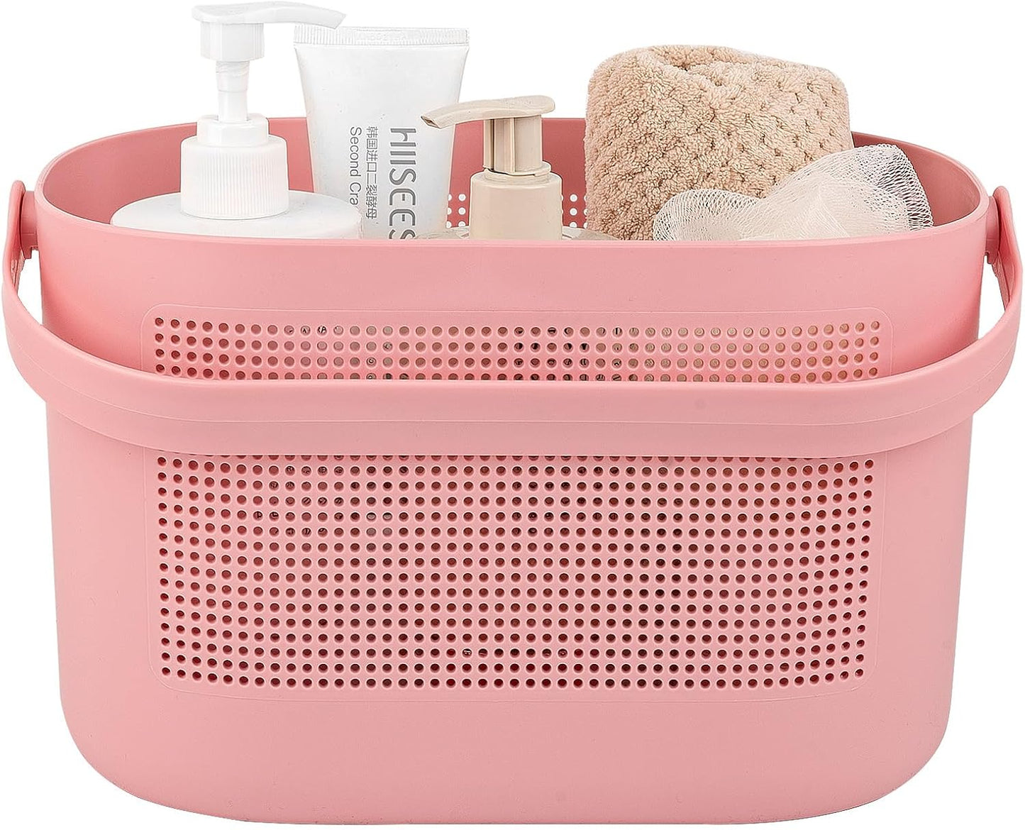UUJOLY Plastic Storage Baskets with Handles, Shower Caddy Shelf Organizers Basket for Bathroom, Kitchen, Dorm Room, Black