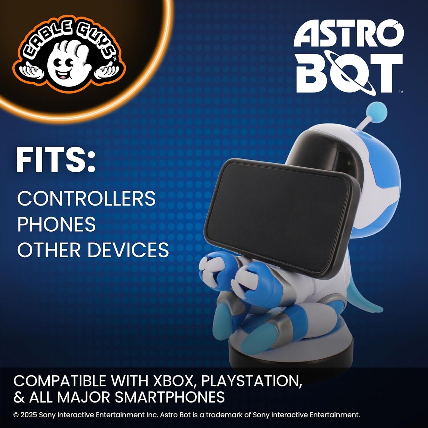 Cableguys Astro Bot Controller Holder & Phone Stand - Gaming Setup Accessories for Desk and Game Room, Controller Stand Compatible with Xbox, PlayStation & Most Standard Game Controllers