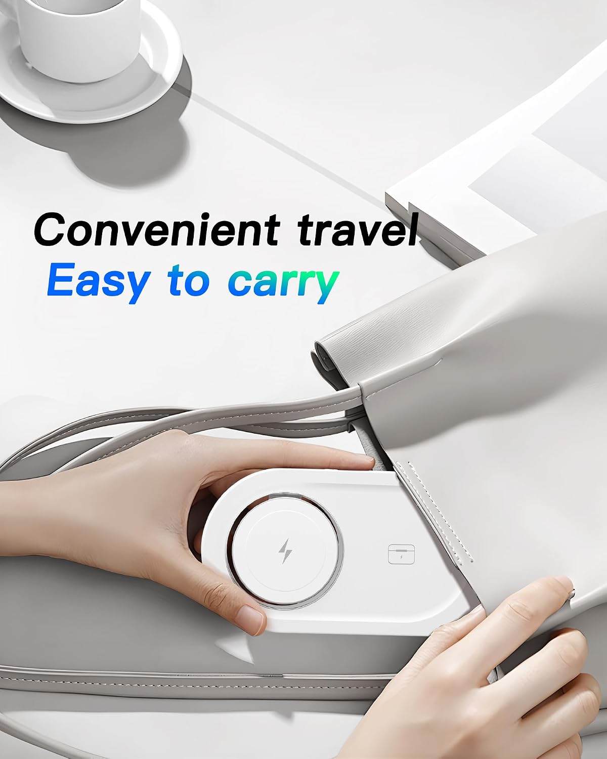 Foldable 3 in 1 Wireless Charging Station for Apple Mag-Safe Charger Stand | Fast Magnetic Wireless Charger Station for iPhone 17 Air 16 15 14 13 12, Apple Watch, AirPods Pro/4/3/2, and More (White)