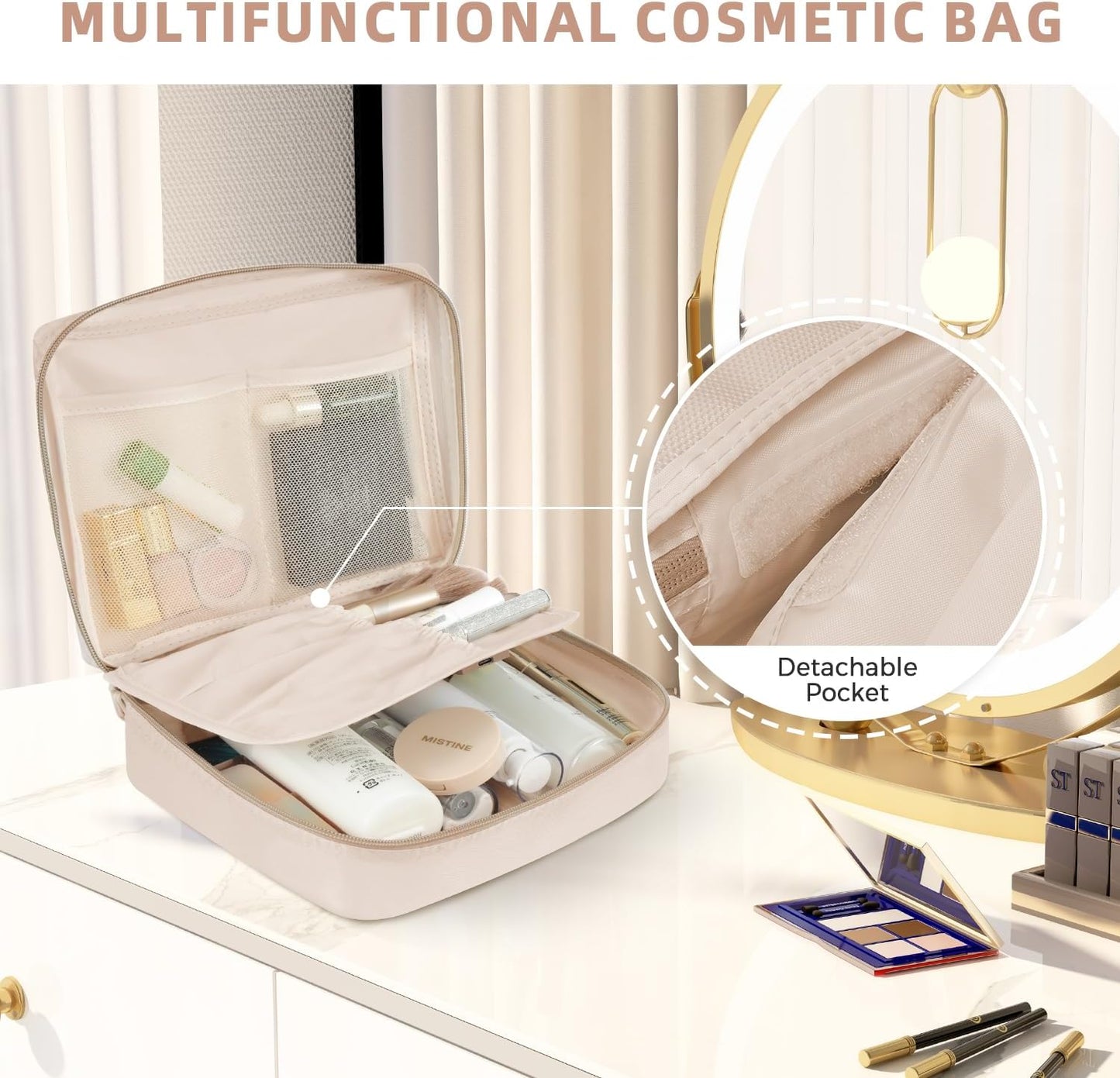 BAGAIL 8 Set Packing Cubes Luggage Packing Organizers for Travel Accessories-Cream
