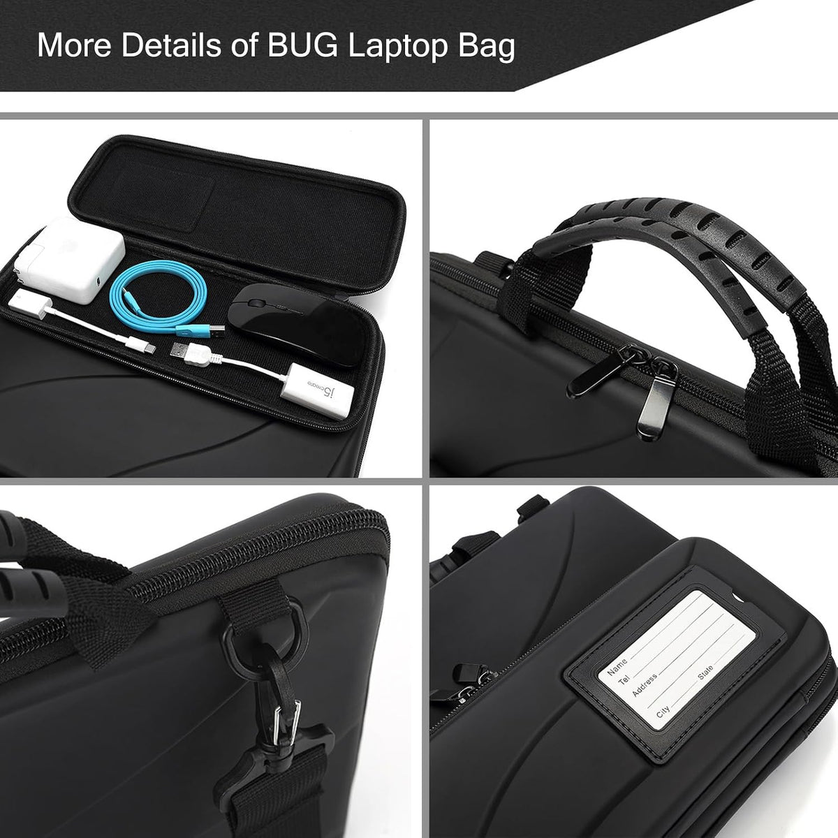 BUG 14.2-15.6 Inch Laptop Case Hard Shell, Protective Laptop Carrying Case with Stand for Heat Dissipation