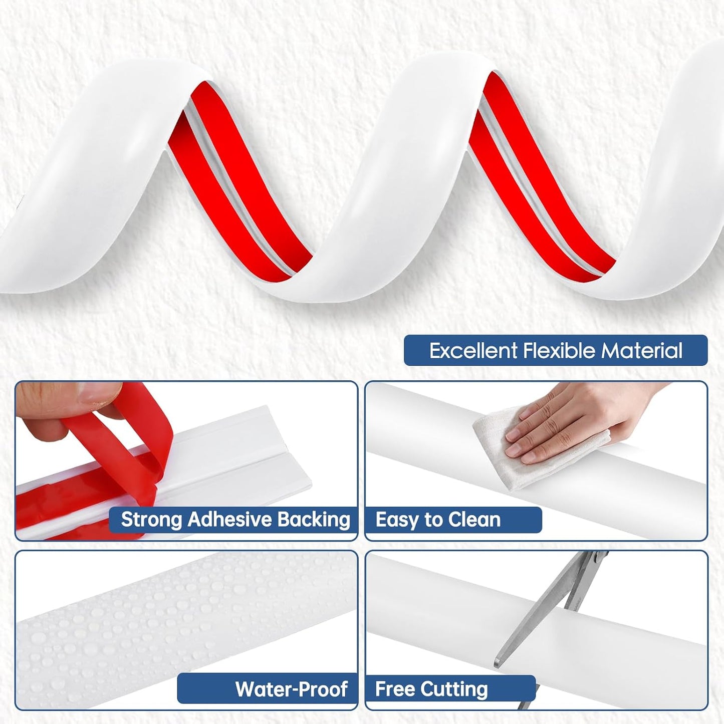 Floor Cord Cover for Wires on Floor Self Adhesive Cord Hider | Floor Cable Cover Floor Wire Covers for Cords Prevent Cable Trips, Cord Cavity W 0.51" x H 0.31", White, 20Ft