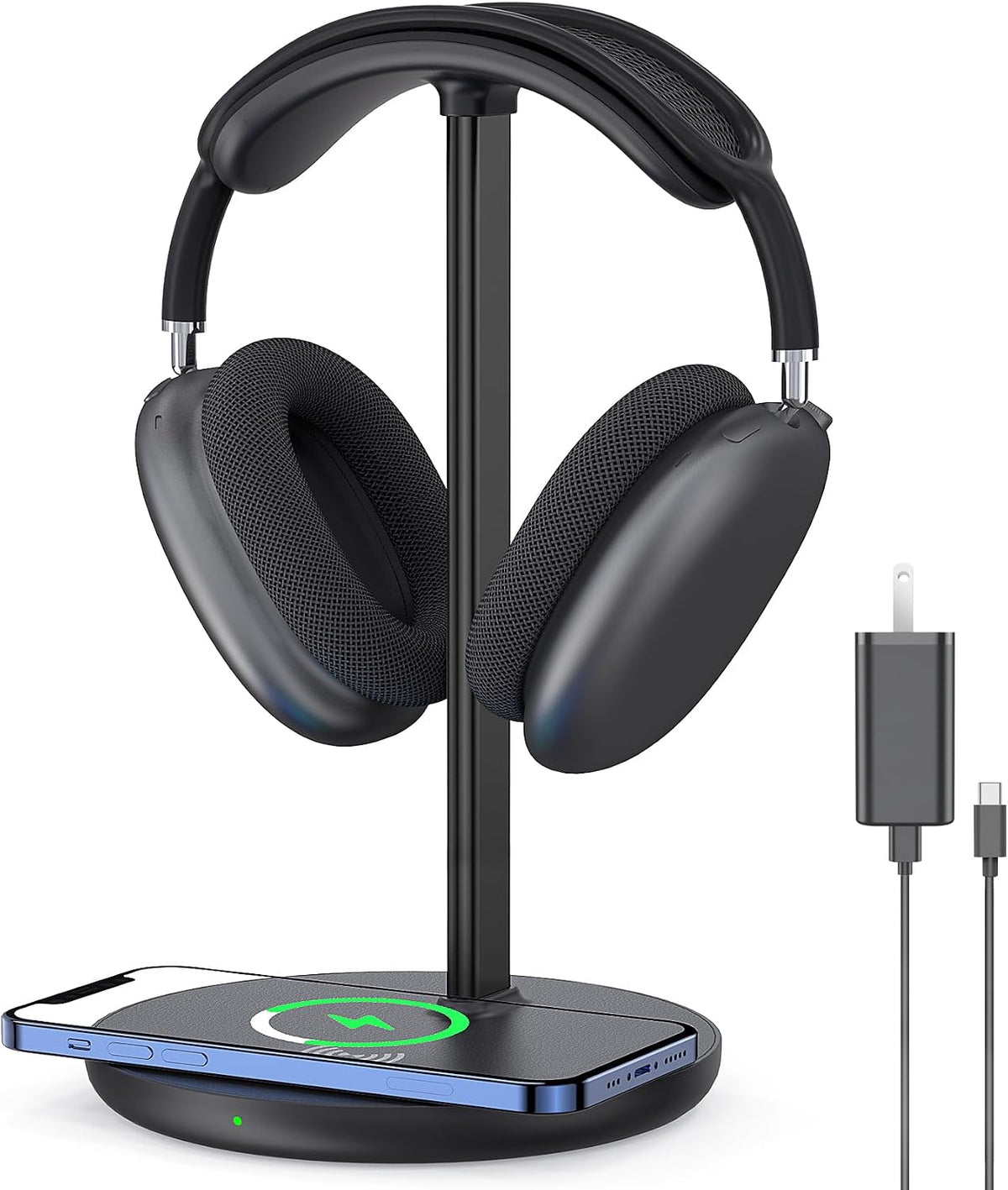 Hiwe Headphone Stand with Wireless Charger, Headset Holder for Desktop