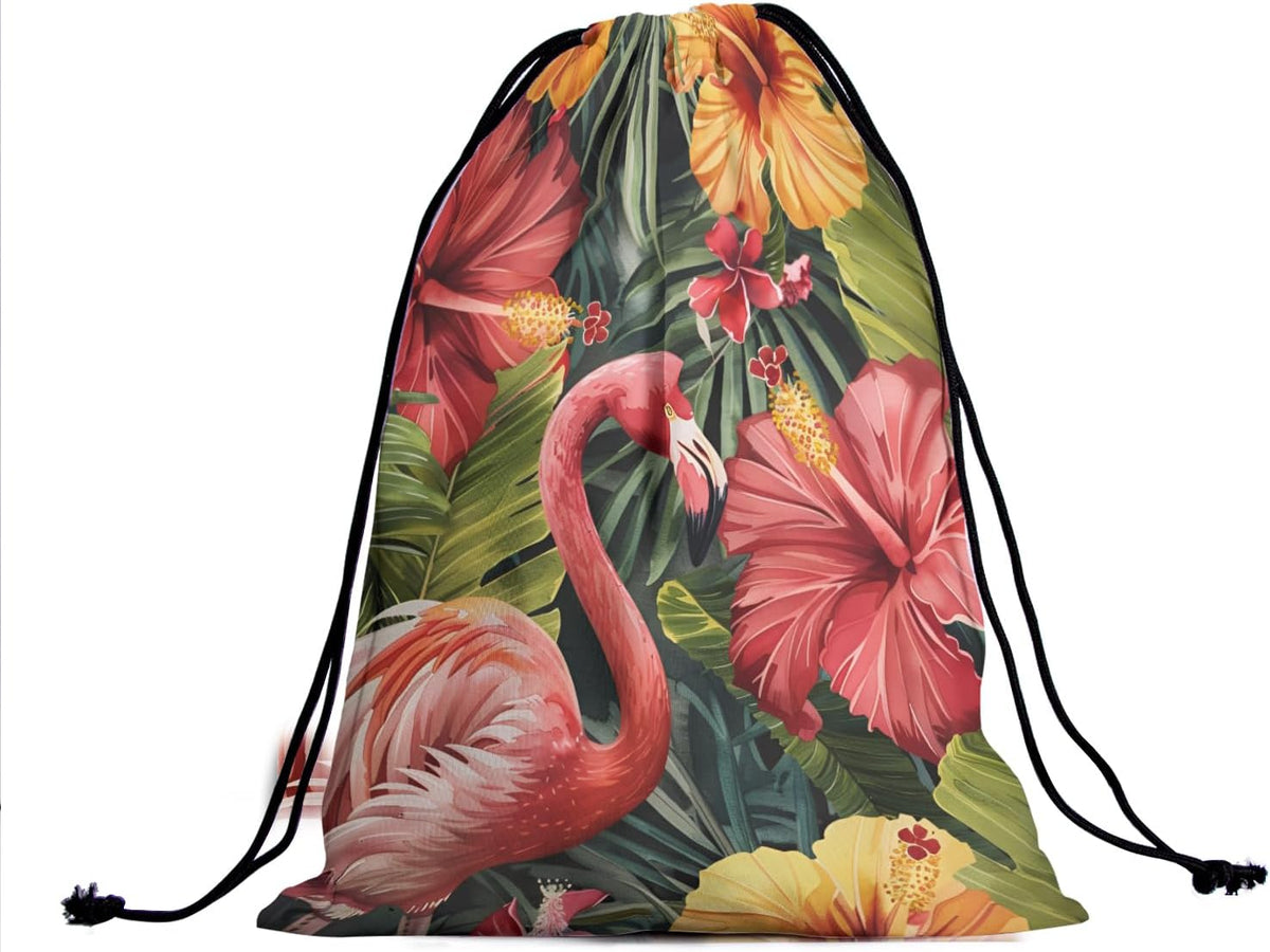 Giwawa Colorful Gymnastic Grip Bag for Flamingo Lover Summer Flowers Drawstring Bag Adjustable