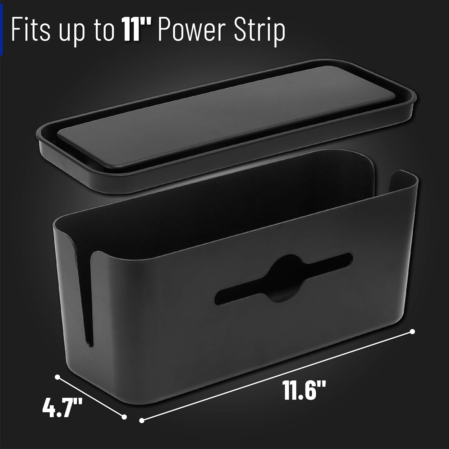 Bates- Cable Management Box, Medium, Cable Organizer Box, Cord Organizer Box, Cable Box Organizer, Cord Management Box, Cord Hider Box, Cord Box for Wires on Floor, Power Strip Cover Box Baby Proof