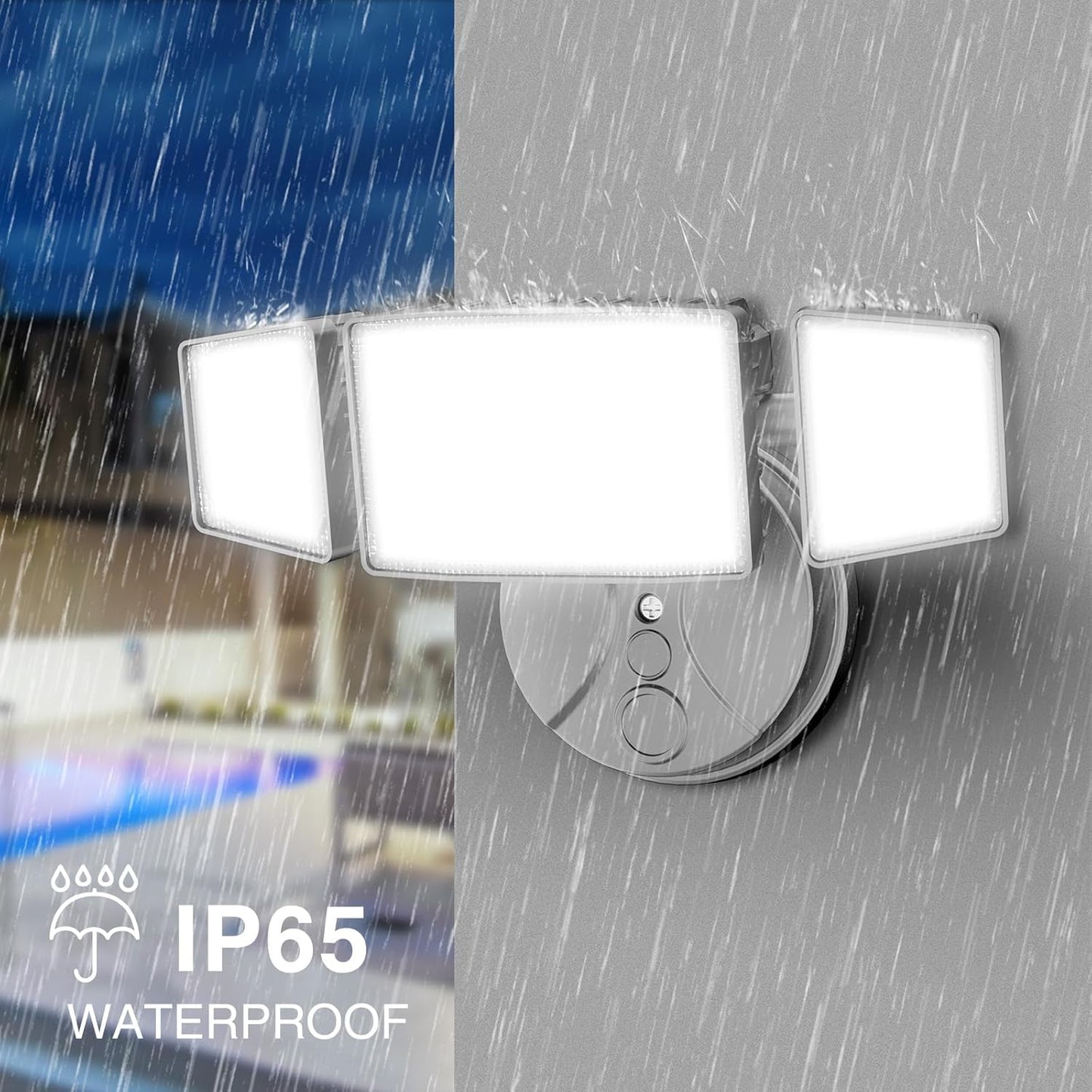Onforu 75W LED Security Light, 7000LM Brightness Outdoor Flood Light Fixture Switch Controlled, IP65 Waterproof, 6500K White Wall Mount Exterior Security Floodlight for Eave, Yard, Garage, Porch