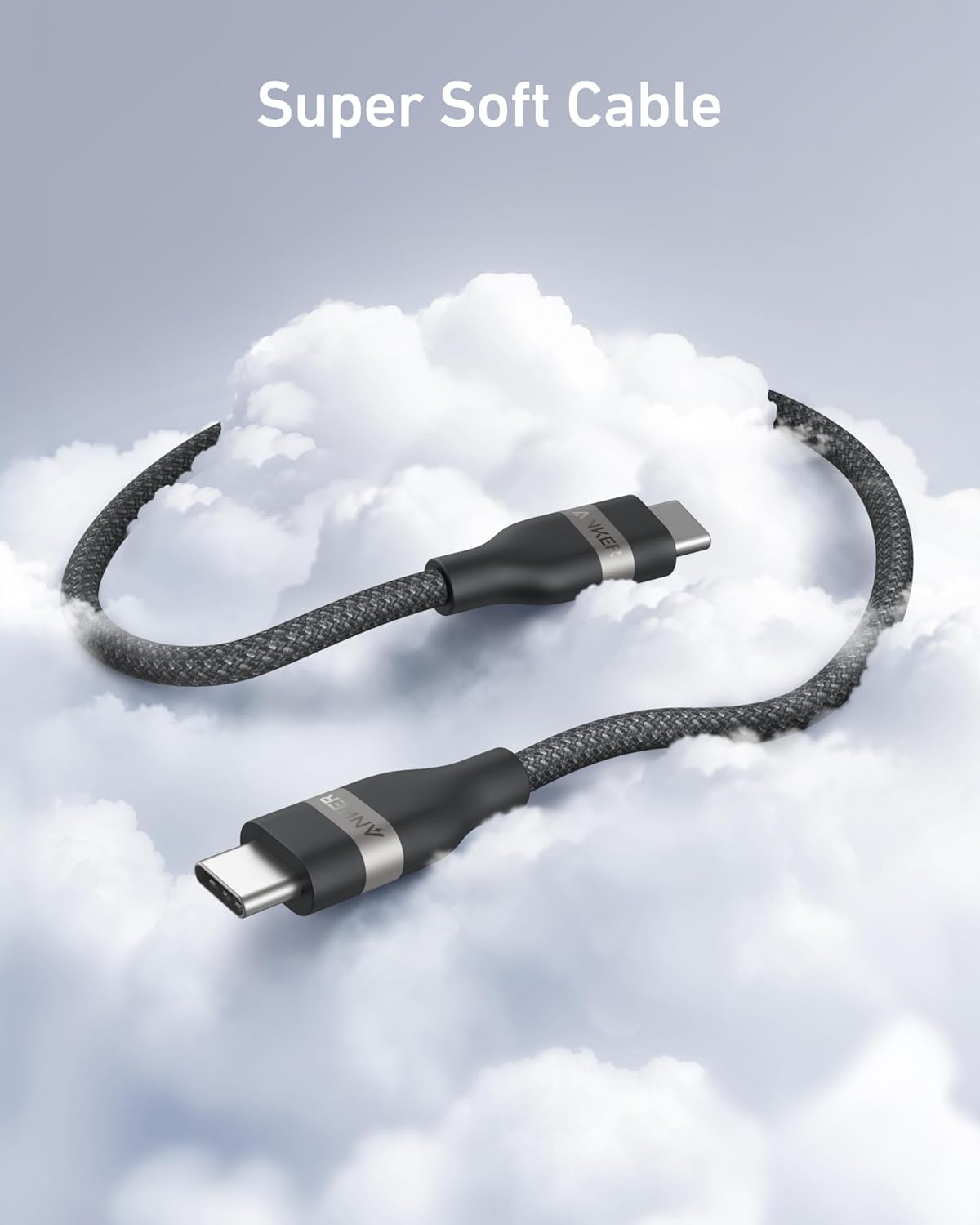 Anker Nano USB C Cable, 240W Flexible Multi-Color Braided Cord, Fast Charging Type C Charger for iPhone 17 Series, MacBook Pro and More (Black, 6ft)