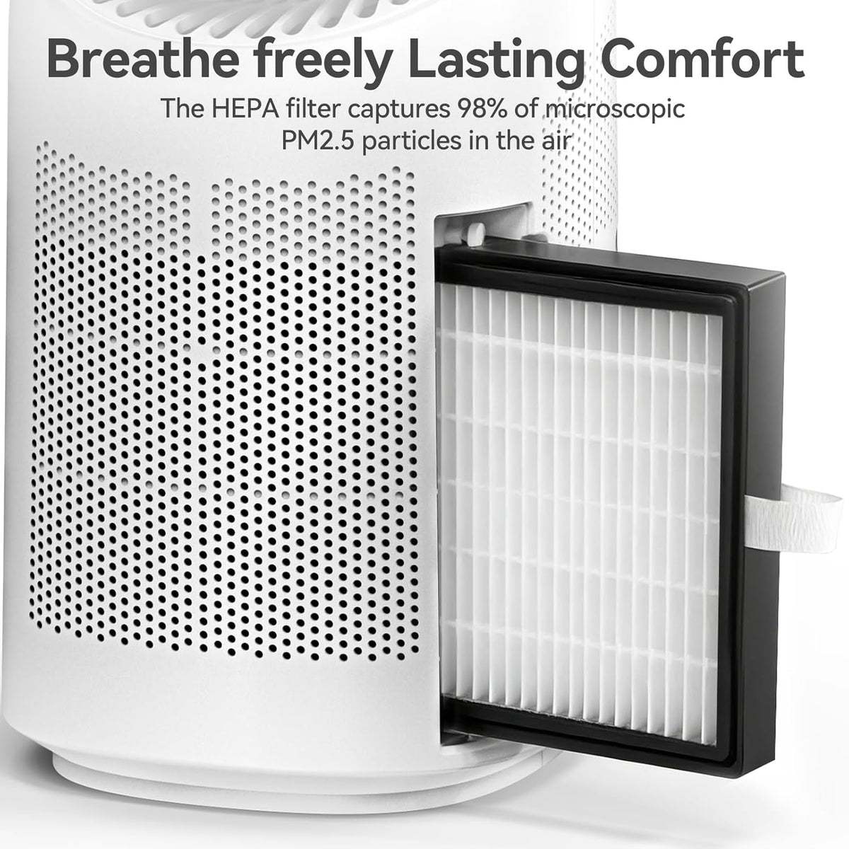 Dehumidifier with Purification Function for Home, Small Dehumidifier for Bedroom with Drain Hose, HEPA Filter & Auto-Off, 32dB Ultra-Quiet Sleep Mode, Ideal for Bedroom, Bathroom, Closet, RV