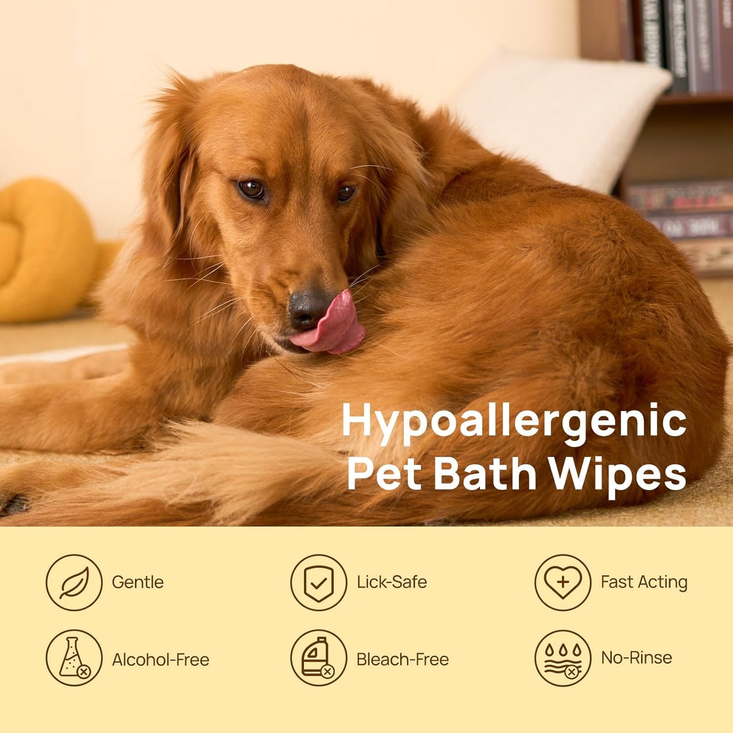 HICC PET Dog Wipes Cleaning Deodorizing Glove Wipes for Dogs, Cats & Horses, Vet Recommended Hypoallergenic Hydrating & Nourishing Pet Wipes for Eyes, Ears, Butt & Paws, No-Rinse, 20pcs Coconut Scent