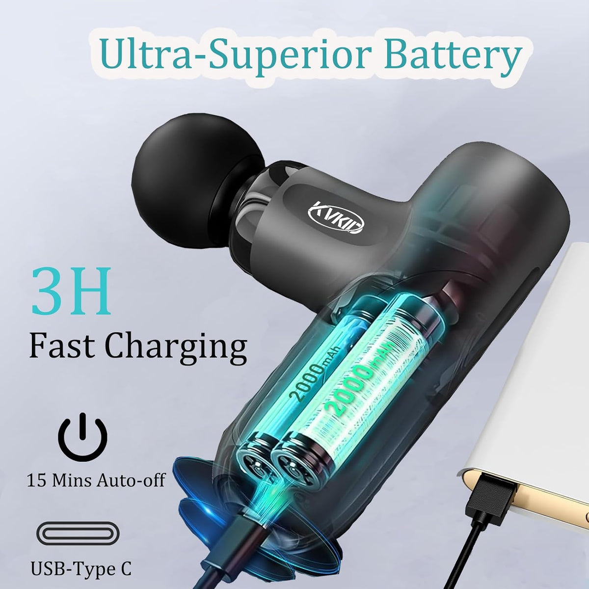 Massager Gun, Heat and Cool Muscle Massager for Back Pain Relief