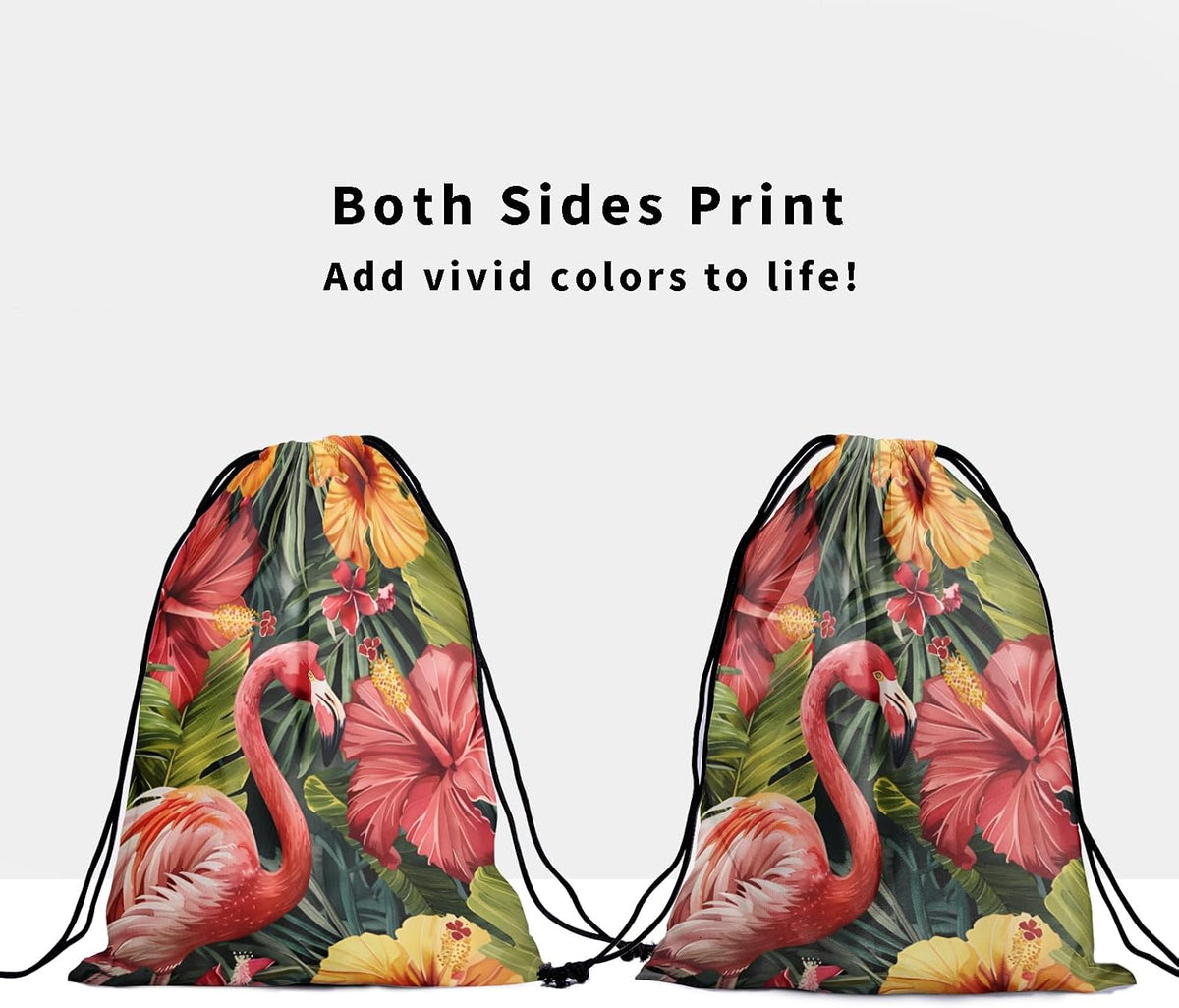 Giwawa Colorful Gymnastic Grip Bag for Flamingo Lover Summer Flowers Drawstring Bag Adjustable