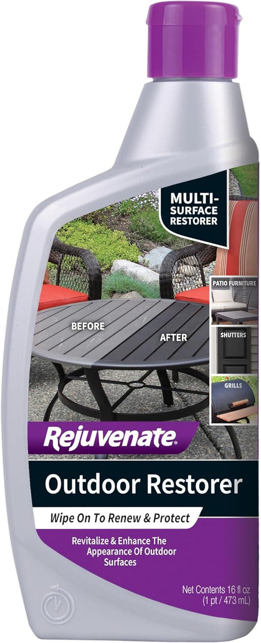 Rejuvenate Outdoor Restorer, 16 Ounces, Restores Faded and Weathered Outdoor Surfaces Such As Patio Furniture, Shutters, Siding And Grills