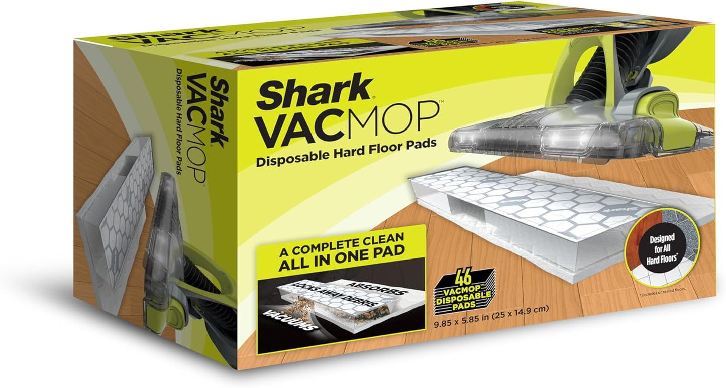 Shark VACMOP Disposable Hard Floor Pad Refills, Compatible with VM252 & VM180, No-Touch Disposal, for use on All Sealed Floors - Stone, Hardwood, Laminate & Tile, (32 Count Total), VMP32