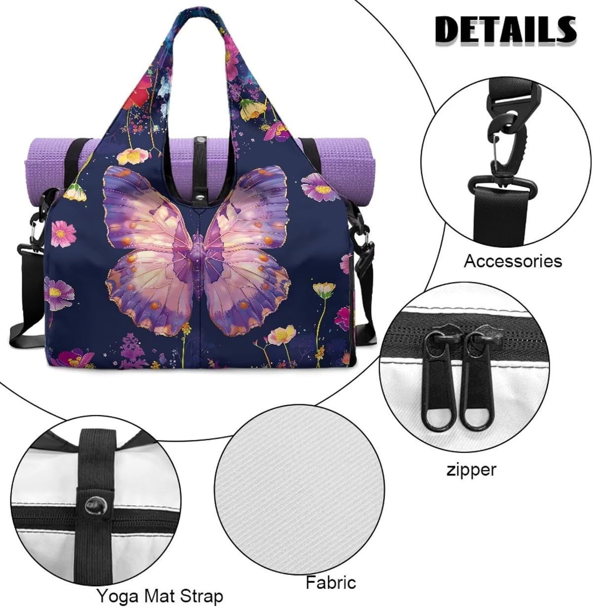 Yoga Mat Bag for Men Women Canvas Yoga Mat Carrier Take In Out Mat Easily for Beach Swim Bags Pool Sports Gym