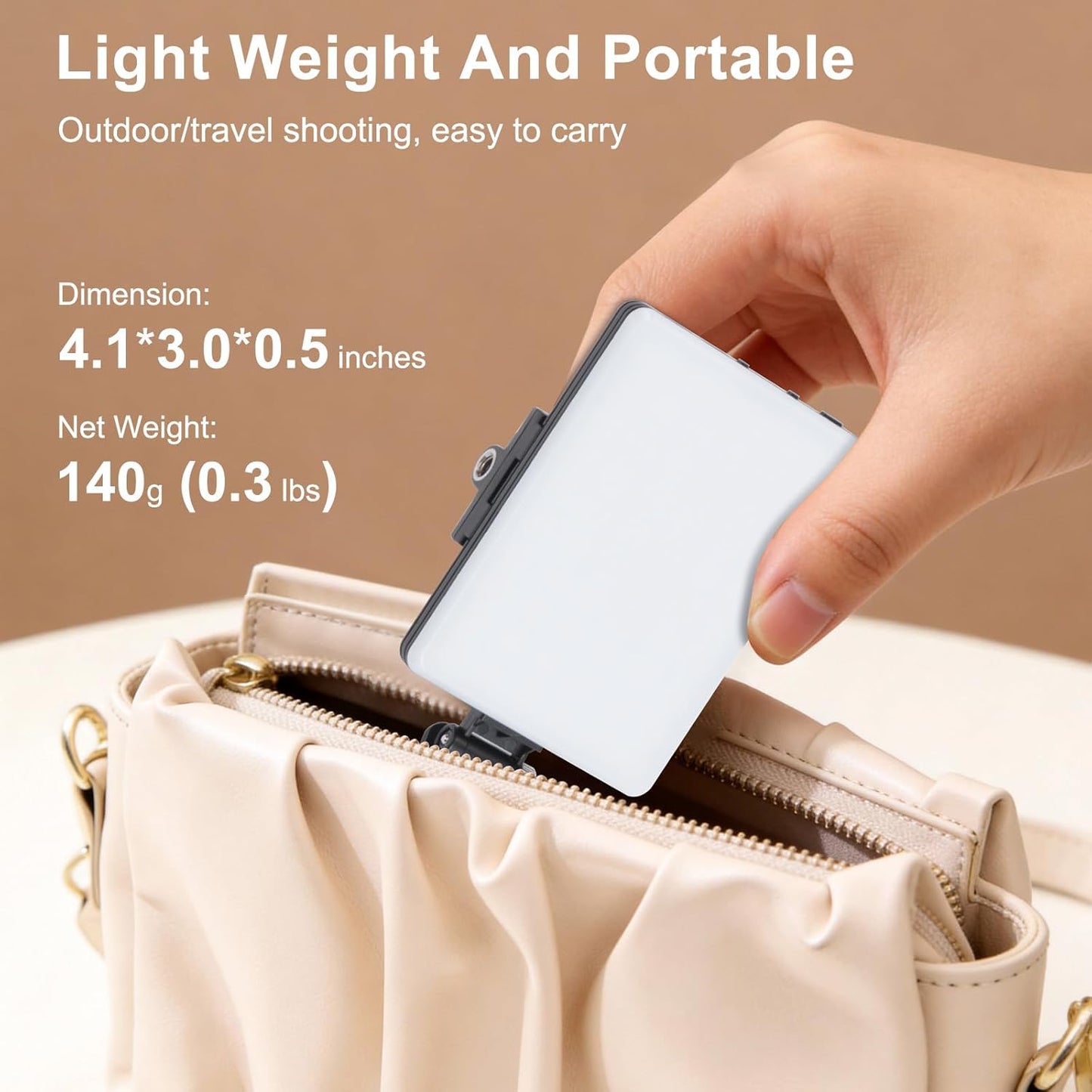 Newmowa 60 LED High Power Rechargeable Clip Fill Video Conference Light with Front & Back Clip, Adjusted 3 Light Modes for Phone, iPhone, Android, iPad, Laptop, for Makeup, TikTok, Selfie, Vlog