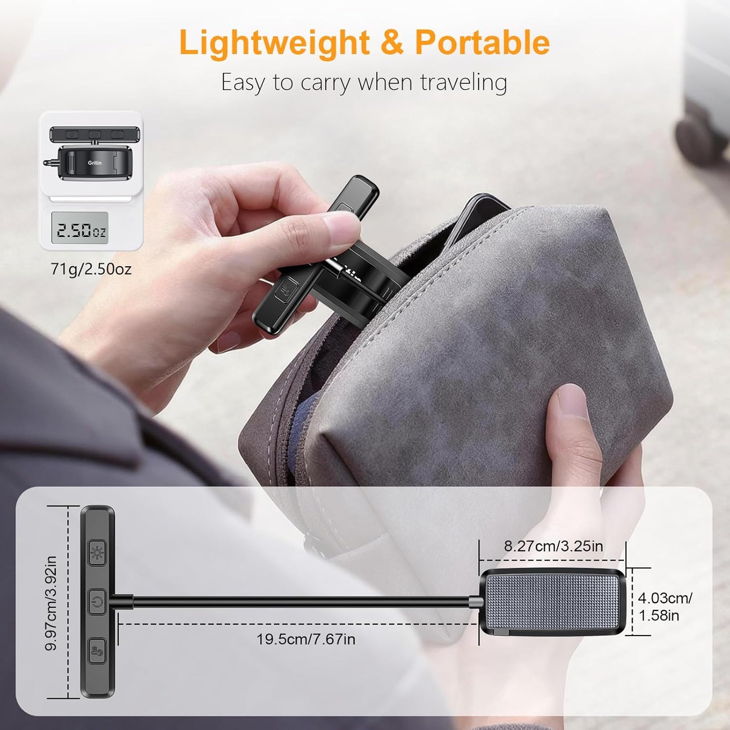 Gritin 19 LED Rechargeable Book Light for Reading in Bed with Memory Function- Eye Caring 3 Color Temperatures,Stepless Dimming Brightness,90 Hrs Runtime Lightweight Clip on Light for Book Lovers