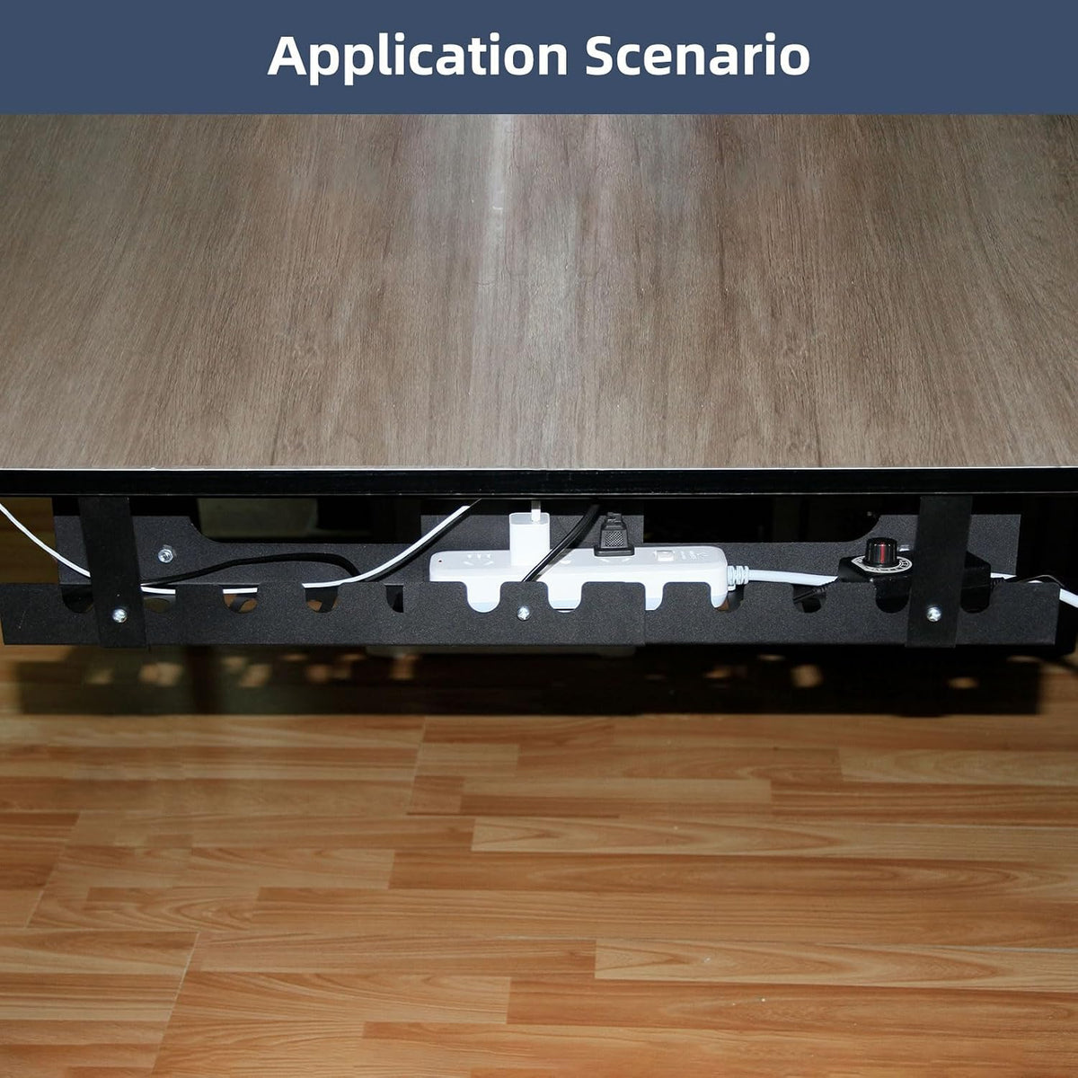 2 Pack Cable Management Under Desk Tray,Adjustable Length(15.7”-31.4”)