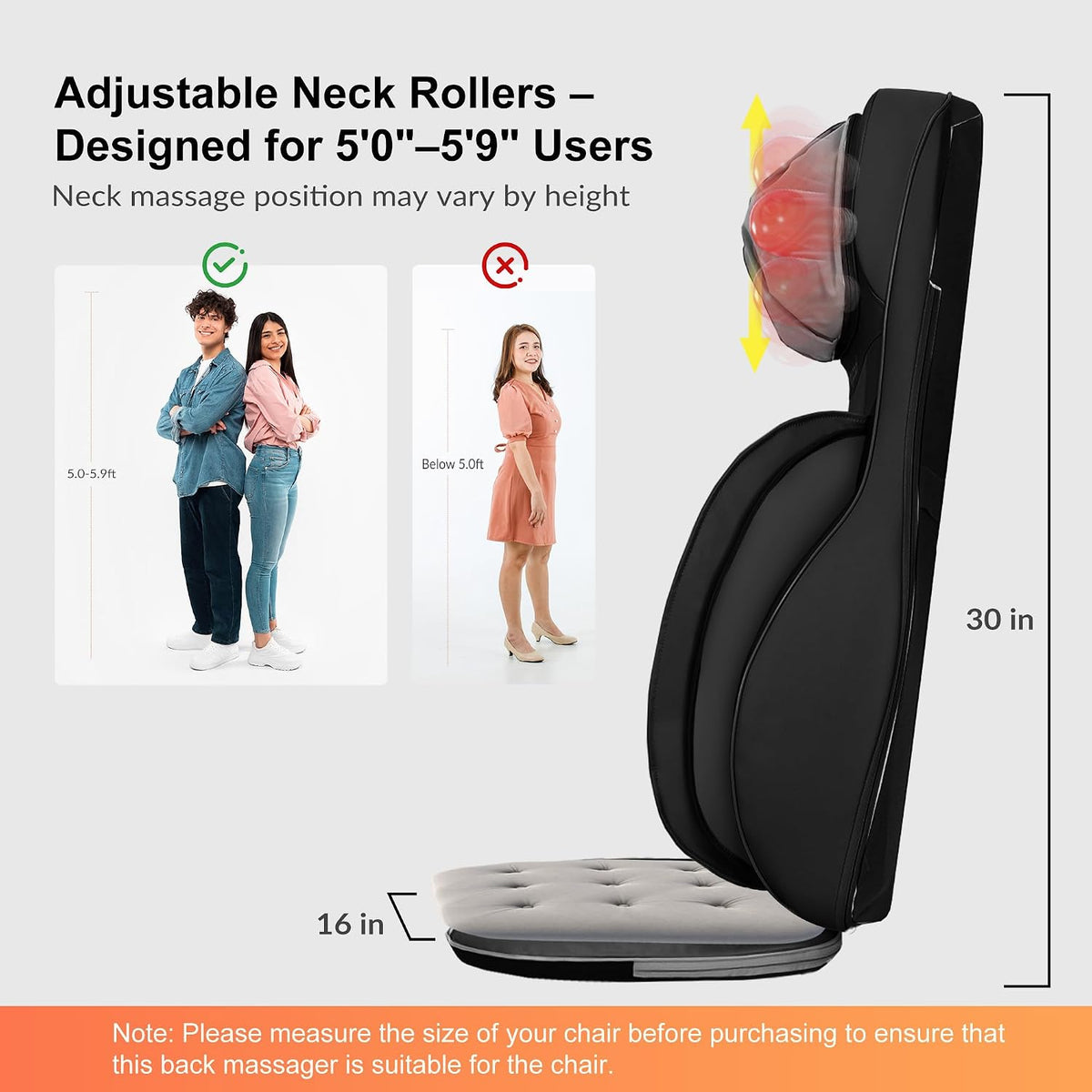 Snailax Back Massager with Heat, Shiatsu Massage Chair Pad for Home Office