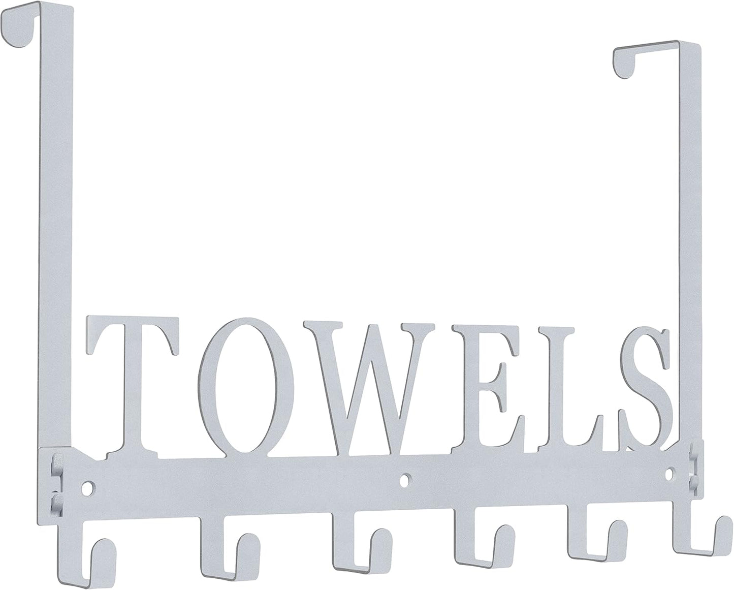 Kuhome Over The Door Hooks, Towel Holder for Bathroom, Door Mount Towel Rack Towel Hooks for Bedroom Beach Towels Bathrobe Wall Mount Hang on The Door Cabinet Cupboard Metal Sandblasted (Black)
