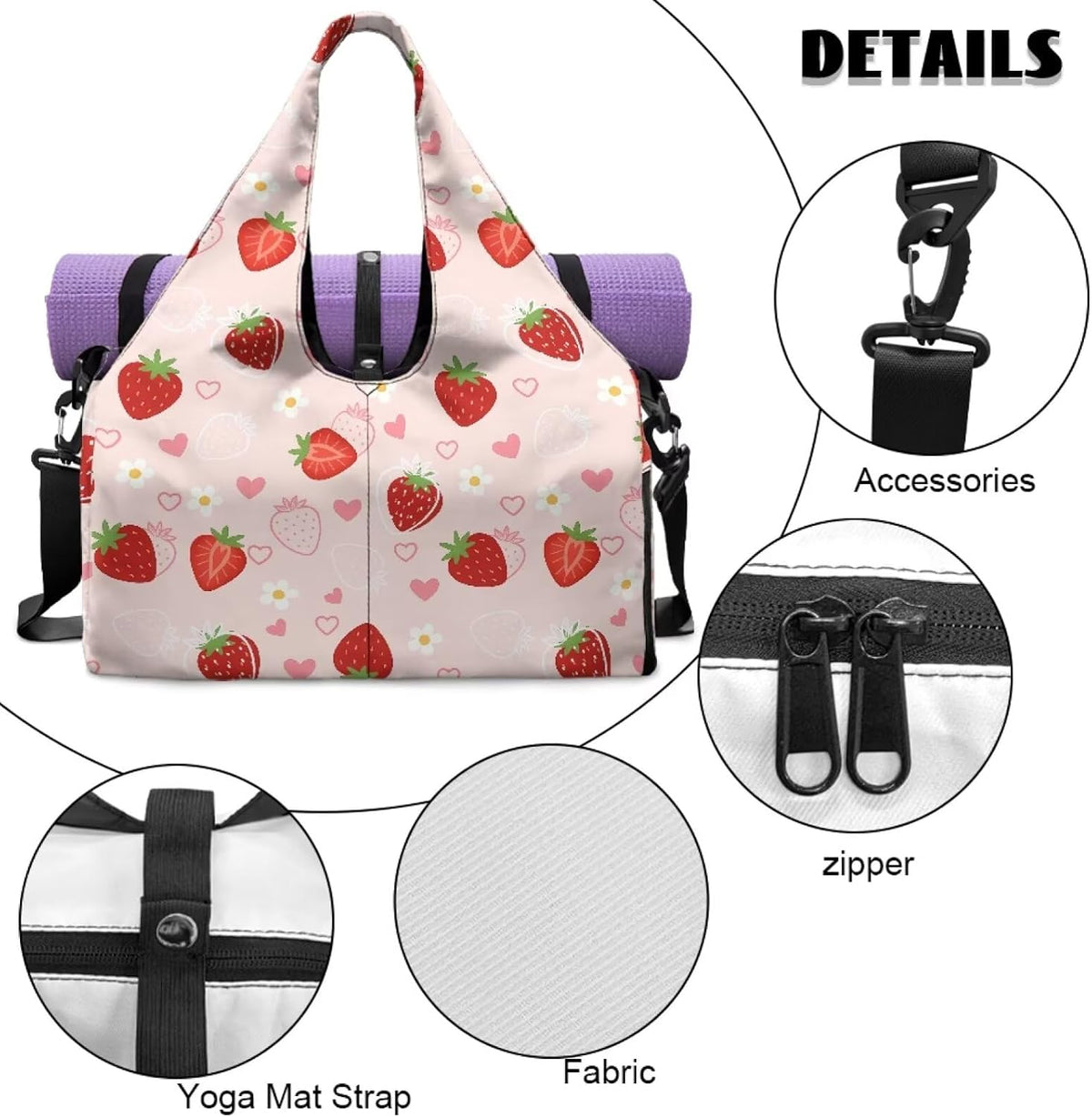 Yoga Mat Bag for Men Women Canvas Yoga Mat Carrier Take In Out Mat Easily for Beach Swim Bags Pool Sports Gym