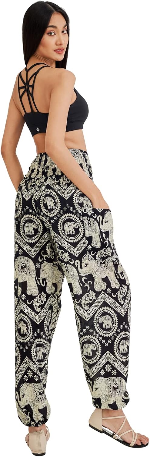 Joob Joob Boho Pants for Women - Hippie Harem Pants Women - Womens Yoga Pants – Comfy Bohemian Flowy Hippie Clothes