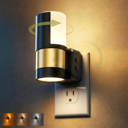 L LOHAS LED Night Lights Plug into Wall, Plug in Night Light, Soft White/Cool White/Amber, Dimmable Backlit Nightlight with Light Sensor, 180° Rotatable Nightlights Plug in Wall for Hallway, 1Pack