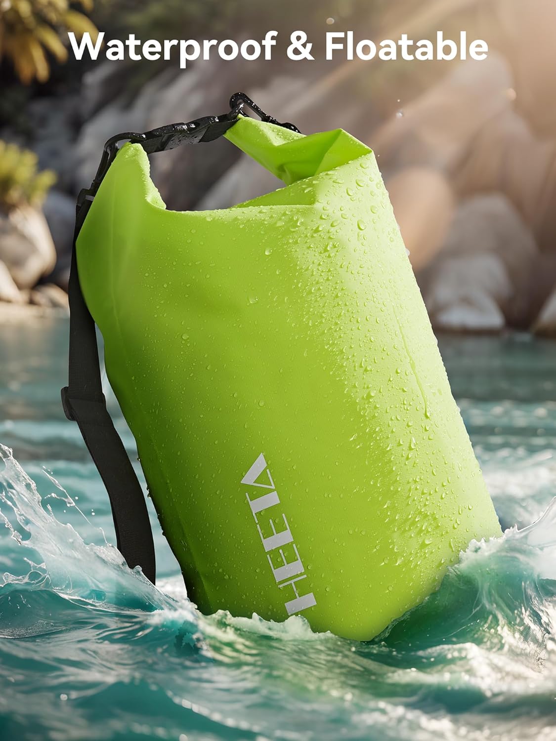 HEETA Waterproof Dry Bag for Women Men, 5L/10L/20L/30L/40L Roll Top Lightweight Dry Storage Bag Backpack with Emergency Whistle for Travel, Kayaking, Boating, Camping, Beach, Cruise Ship Essentials