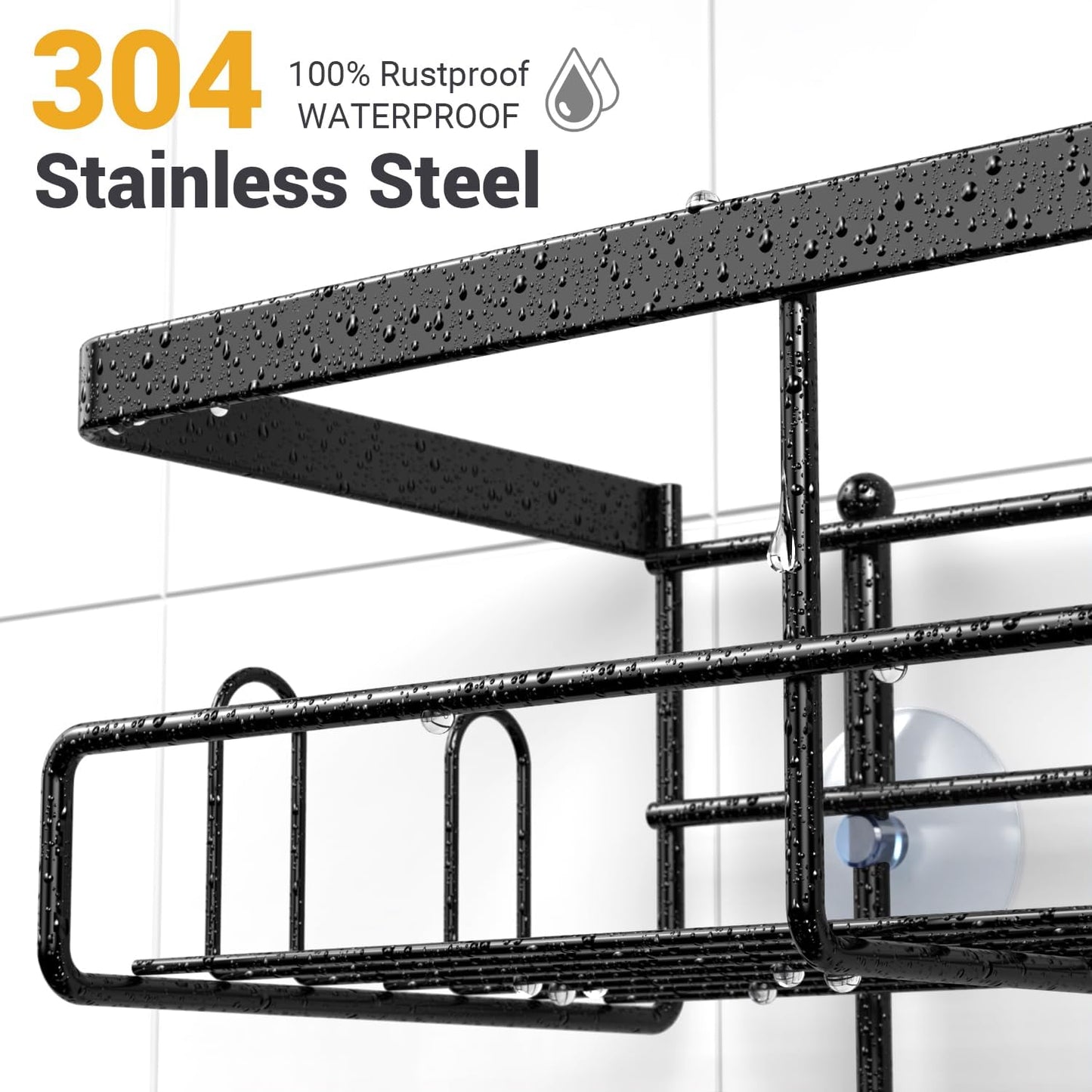 AKTECKE Shower Caddy Hanging Bathroom Organizer: Rustproof Shelf for Inside Shower - No Drilling Racks Over Showerhead - Bath Shelves for Shampoo Soap