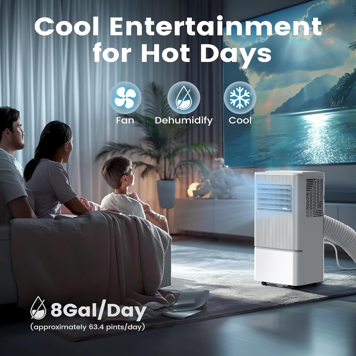 Air Choice 10000 BTU Portable Air Conditioners, Air Conditioner Portable for Room Up to 450 Sq.Ft, Remote Control, Sleep Mode, 24H Timer, Dehumidifier & Fan, Portable AC Unit for Bedroom Apartment