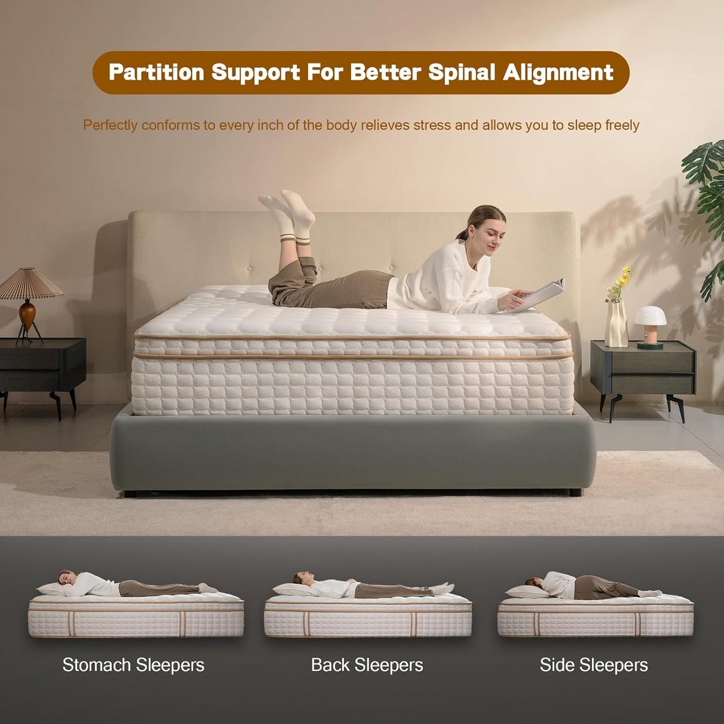 Full Size Mattress,12 Inch Hybrid Full Mattress in a Box with Memory Foam and Pocket Spring for Pressure Relief & Comfort Sleep & Zoned Support, Medium Firm,CertiPUR-US