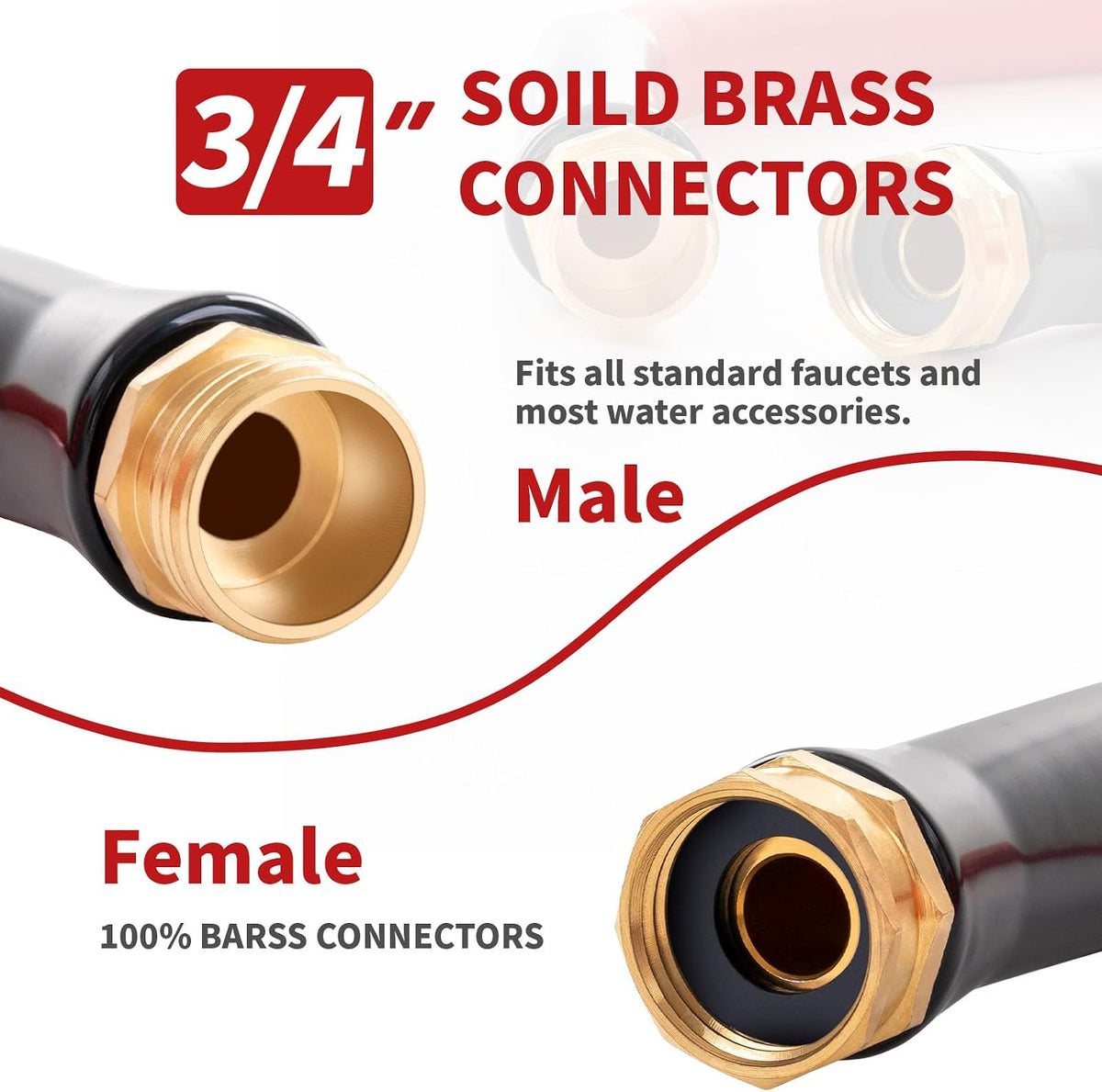 Garden Hose 150ft x 5/8” Hot/Cold Water Hose, -50°F to 190°F, Red
